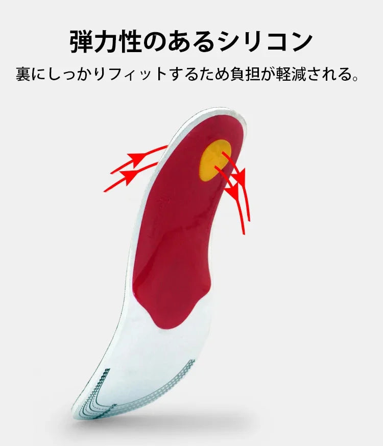 足の疲れをやさしく支えるアーチサポートインソール