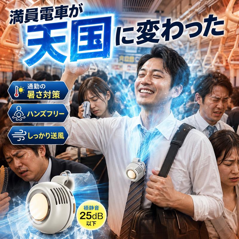 冷風クリップファン｜360°送風・超静音・USB-C充電対応