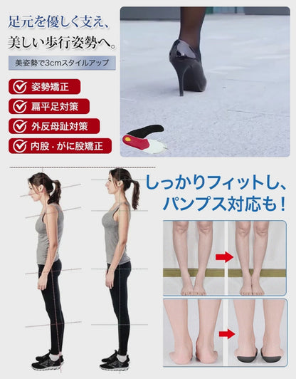 足の疲れをやさしく支えるアーチサポートインソール